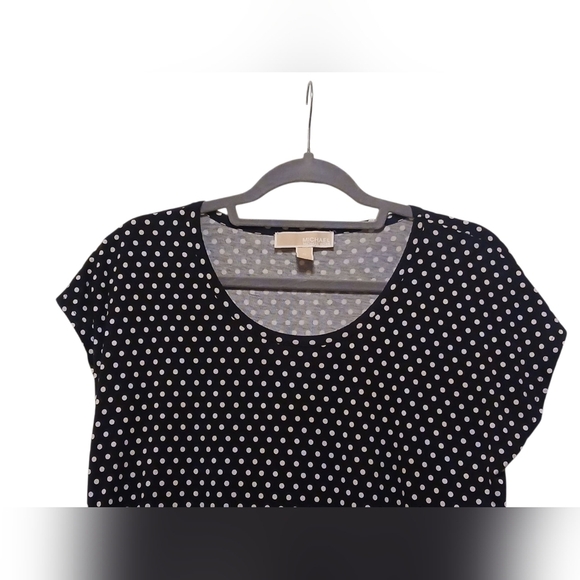 Michael Kors - Black Hi/Lo Blouse With White Poke dots, Flutter Sleeves,... - Picture 4 of 11